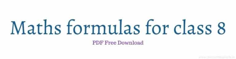 Maths Formulas For Class 8 Pdf Vector Tutorials