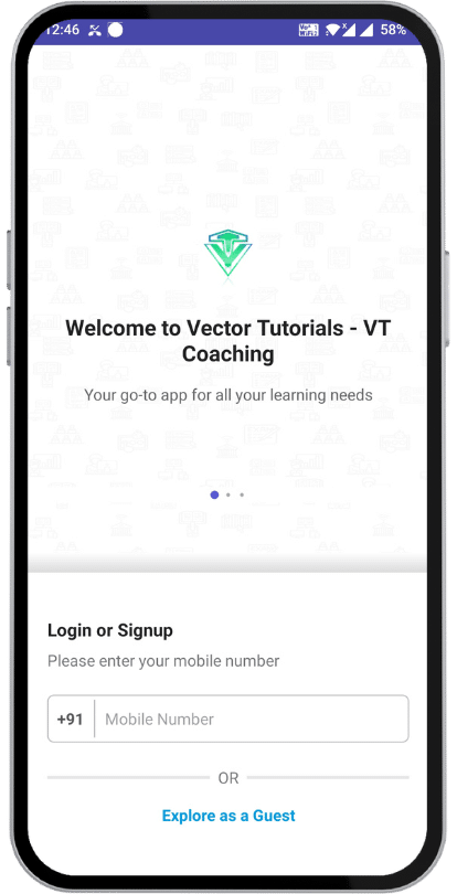 Vector Tutorials Android App Welcome Screen