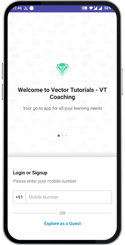 Vector Tutorials Android App Welcome Screen