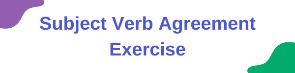 Subject Verb Agreement Exercise