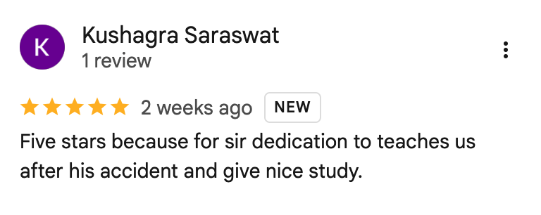 Student Testimonials 2 Google Review 2