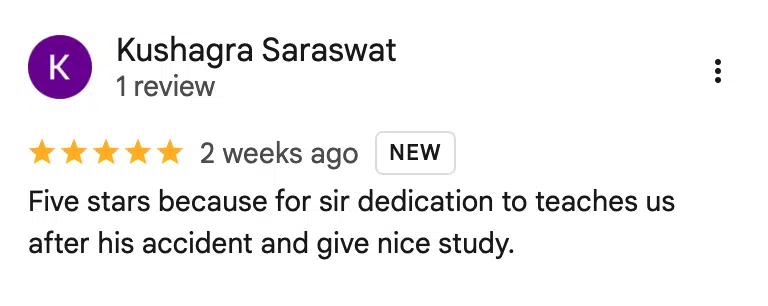 Student Testimonials 2 Google Review 2